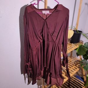 Burgundy long sleeve Top Size M